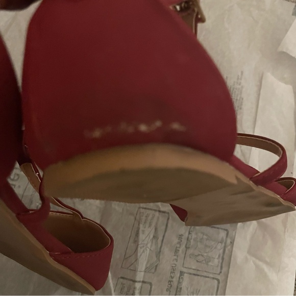 Burgundy Pointed Flats - Picture 2 of 3